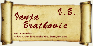 Vanja Bratković vizit kartica